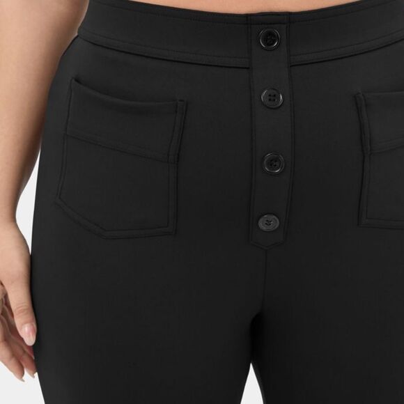 NWT Halara Women's High Waisted Button Multiple Pockets black Casual Pants P1 - Picture 6 of 6